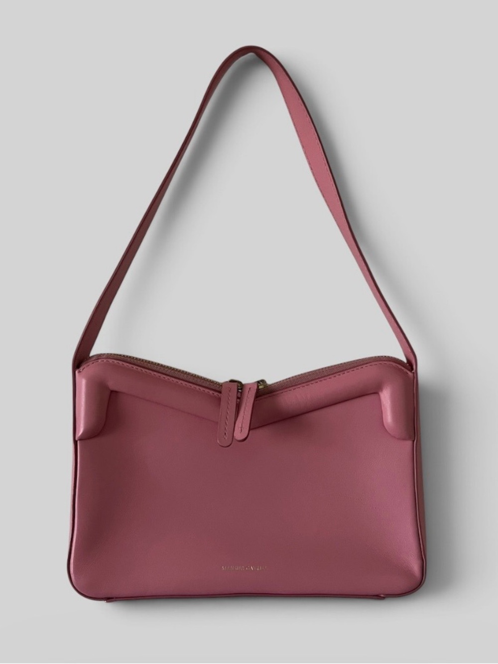 Mansur Gavriel Pink M Frame Double Zip Leather Baguette Shoulder Bag - Picture 4 of 16